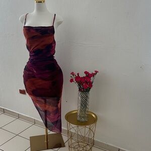 Elegant Purple and Black Women's Dress